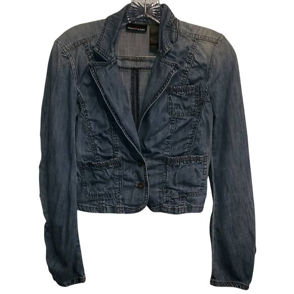 Dkny Jeans Denim Light Weight Jacket 2 Front Buttons Front Pockets Size Small - Picture 1 of 8